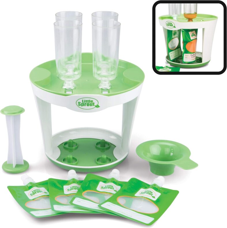 green sprouts Fresh Baby Food Mill – Easily Purees Food for Baby, Separates Seeds & Skins, Compact Size, No Batteries or Electricity Needed, Dishwasher Safe