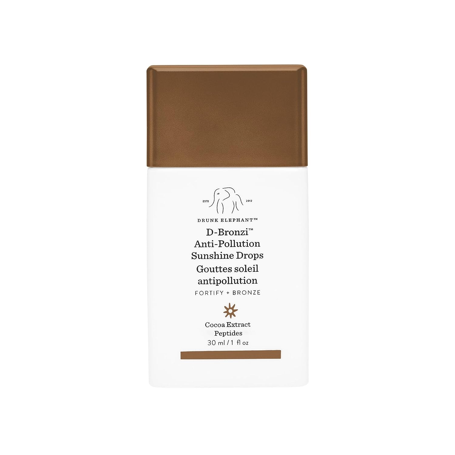 Drunk Elephant D-Bronzi Anti-Pollution Sunshine Serum Drops. Replenishing Face and Body Bronzing Serum for Fine Lines and Wrinkles (30 mL / 1 Fl Oz)