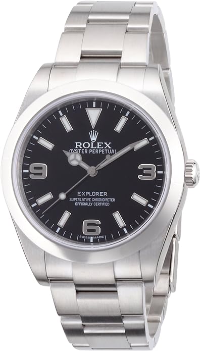 Rolex Explorer Black Dial Stainless Steel Rolex Oyster Automatic Mens Watch 214270